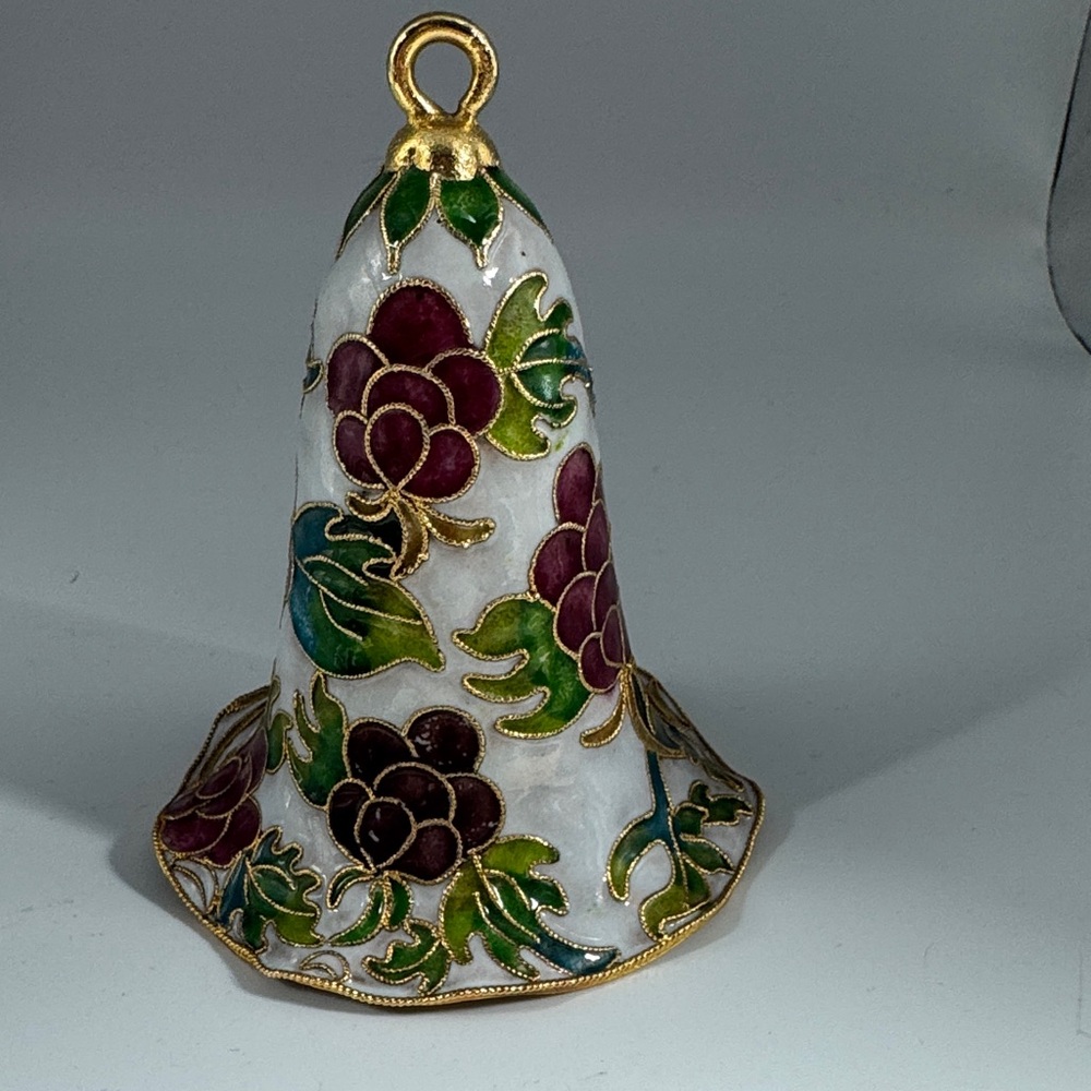 Elegant Floral Holiday Bell Christmas Ornament
